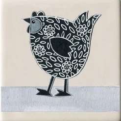 Moorland Pottery Hen Flowery Coaster by- Coasters