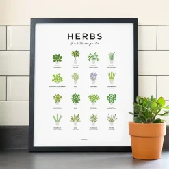Everlong Print Co. Herbs Guide Print - Framed- Art