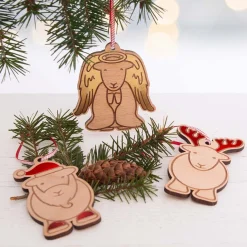 The Herdy Company Herdy Angel Wooden Christmas Decoration- Christmas Decorations|Seasonal Decor