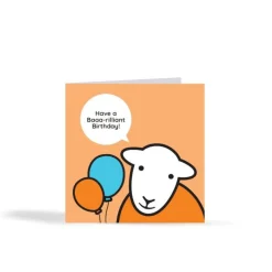 The Herdy Company Herdy Birthday Card - Orange- Greeting Cards