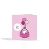 The Herdy Company Herdy Hello Baby Card - Pink- Greeting Cards