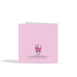 The Herdy Company Herdy Hello Baby Card - Pink- Greeting Cards