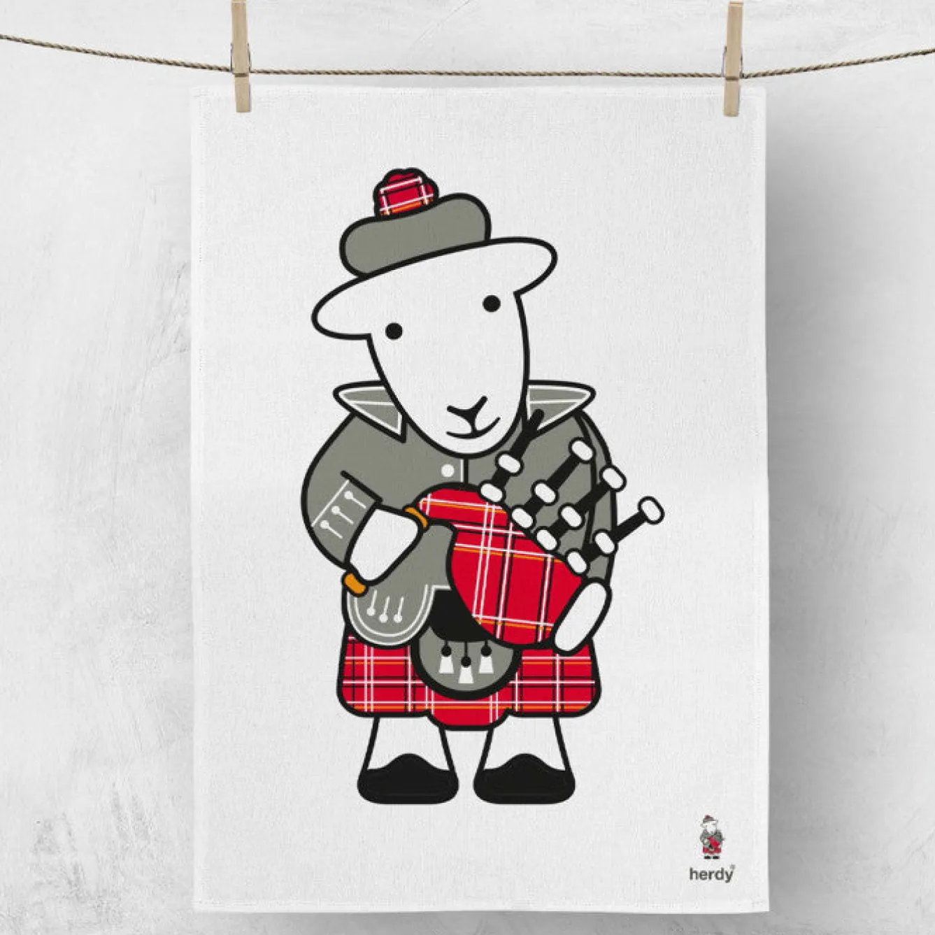 The Herdy Company Herdy McHerdy Tea Towel- Tea|Tea
