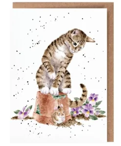 Wrendale Designs 'Hide and Squeak' Cat and Mouse Greetings Card- Greeting Cards