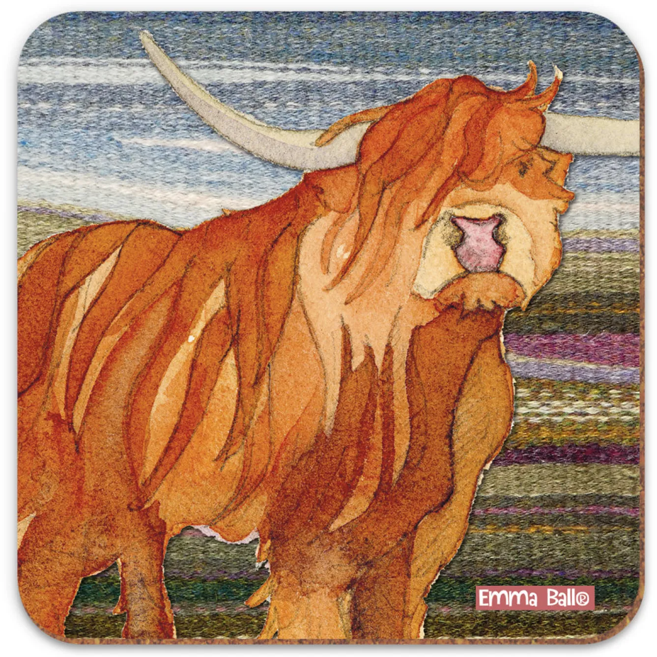 Emma Ball Highland Coo Coaster- Coasters