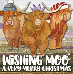 Emma Ball Highland Coos Pack of 6 Christmas Cards- Christmas Cards|Christmas