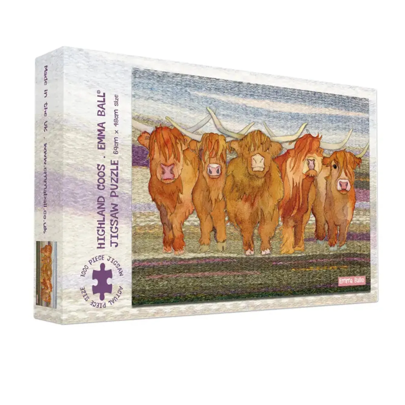 Emma Ball Highland Coos 1000 Piece Jigsaw Puzzle- Puzzles