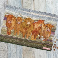 Emma Ball Highland Coos 1000 Piece Jigsaw Puzzle- Puzzles