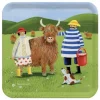 Emma Ball Highland Cow Adventure Melamine Square Tray- Tea|Trays