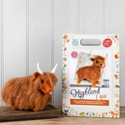 The Crafty Kit Co. Highland Cow Needle Felting Craft Kit- Crafts|Children