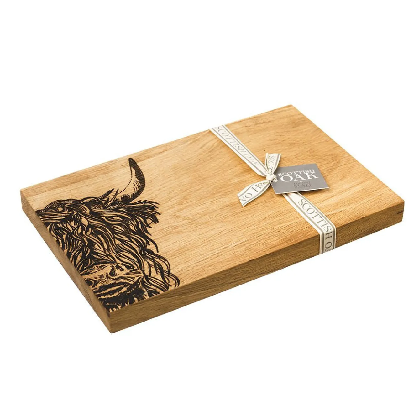 Selbrae Highland Cow Oak Serving Board - 12in- Father's Day