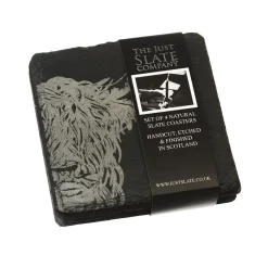 Selbrae Highland Cow Slate Coasters- Set of 4- Tea|Coasters