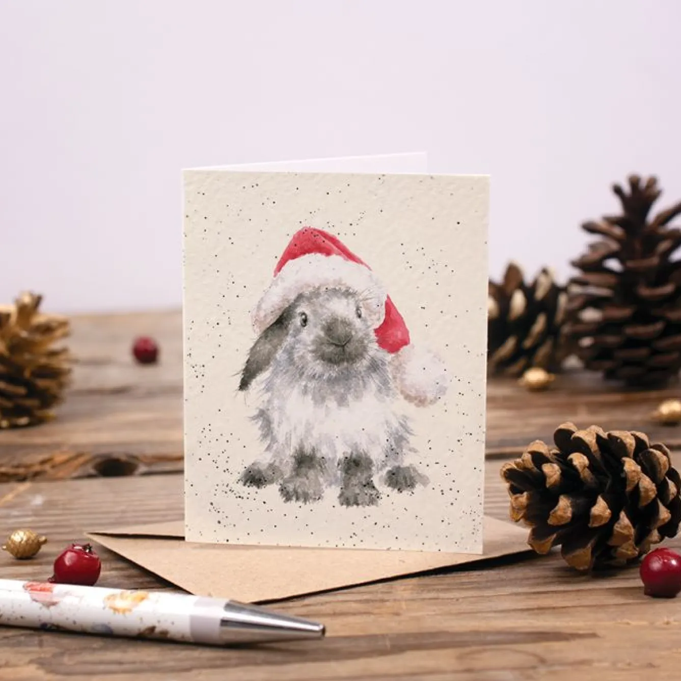 Wrendale Designs 'Ho Ho Ho!' Rabbit Gift Enclosure Card- Christmas Cards|Christmas