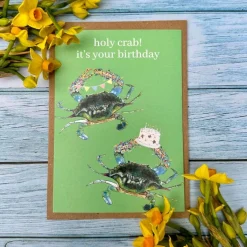 Jen Winnett Holy Crab! It's Your Birthday Eco-card- Greeting Cards