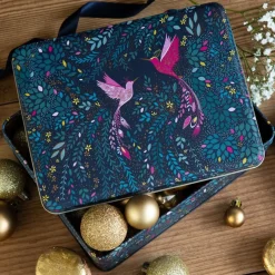 Sara Miller London Hummingbird Paradise Deep Rectangular Tin- Novelty