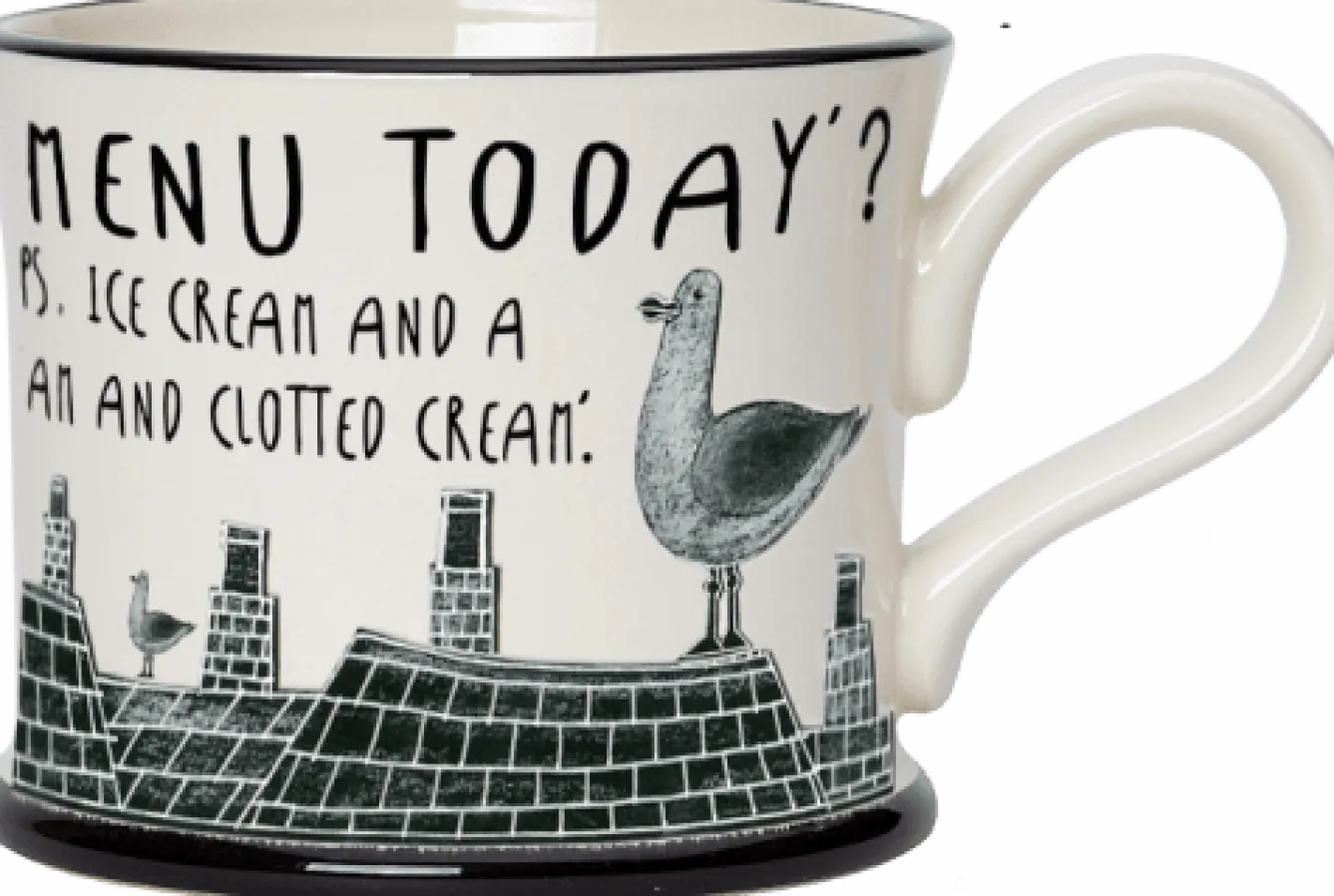 Moorland Pottery Hungry Gulls Mug by- Whimsical|Seaside
