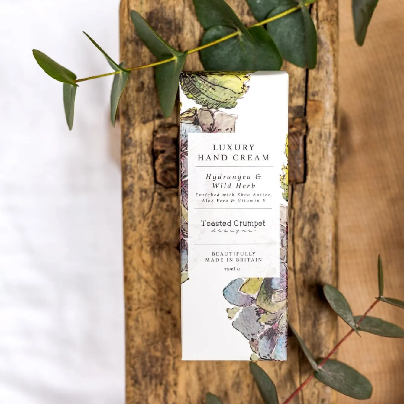 Toasted Crumpet Hydrangea & Wild Herb Luxury Hand Cream 75ml- Soaps & Lotions