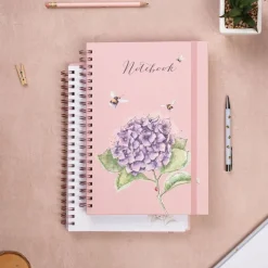 Wrendale Designs 'Hydrangea Bee' Large Spiral Bound Journal- Stationery