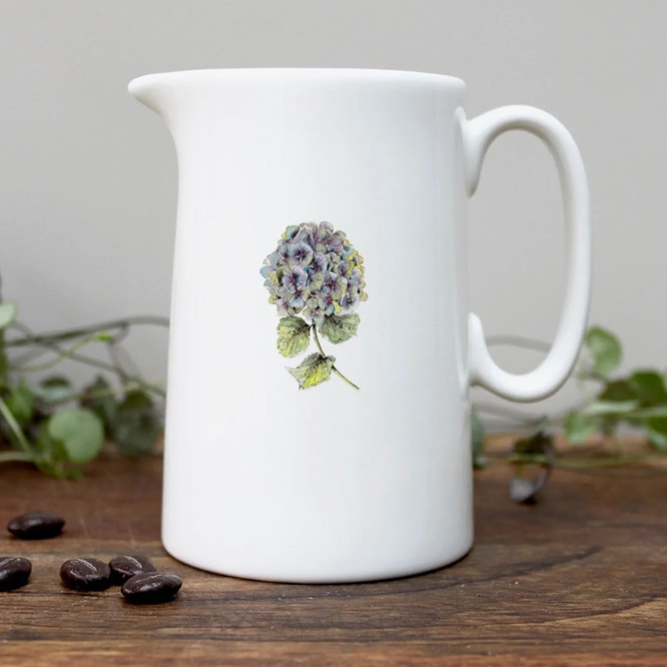 Toasted Crumpet Hydrangea Bone China Half Pint Jug- Jugs