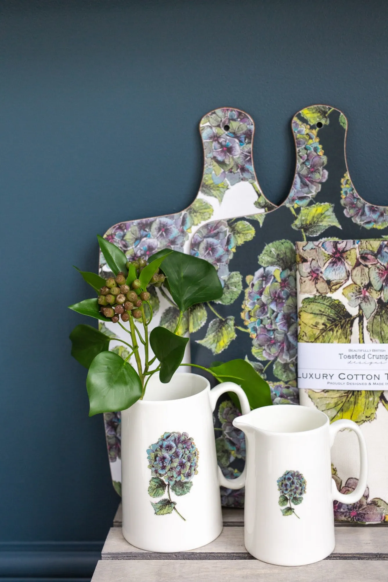 Toasted Crumpet Hydrangea Bone China Half Pint Jug- Jugs