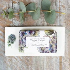 Toasted Crumpet Hydrangea Bone China Rectangular Soap Dish- Soaps & Lotions|Serving Plates & Boards