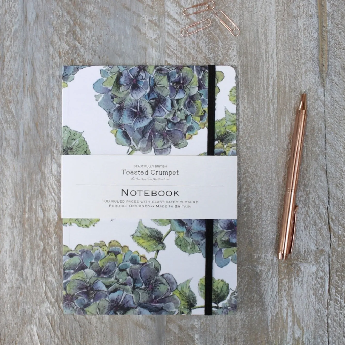 Toasted Crumpet Hydrangea Pure A5 Lined Notebook- Stationery