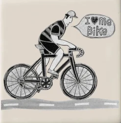 Moorland Pottery I Love Me Bike by- Coasters