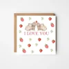 West Country Designs 'I Love You' Rabbits and Strawberries Greetings Card- Valentine's Day|Greeting Cards