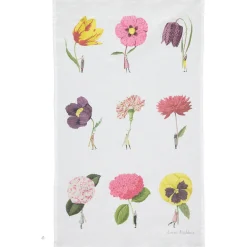 Laura Stoddart In Bloom Multi Flower Linen Union Tea Towel- Tea|Tea Towels