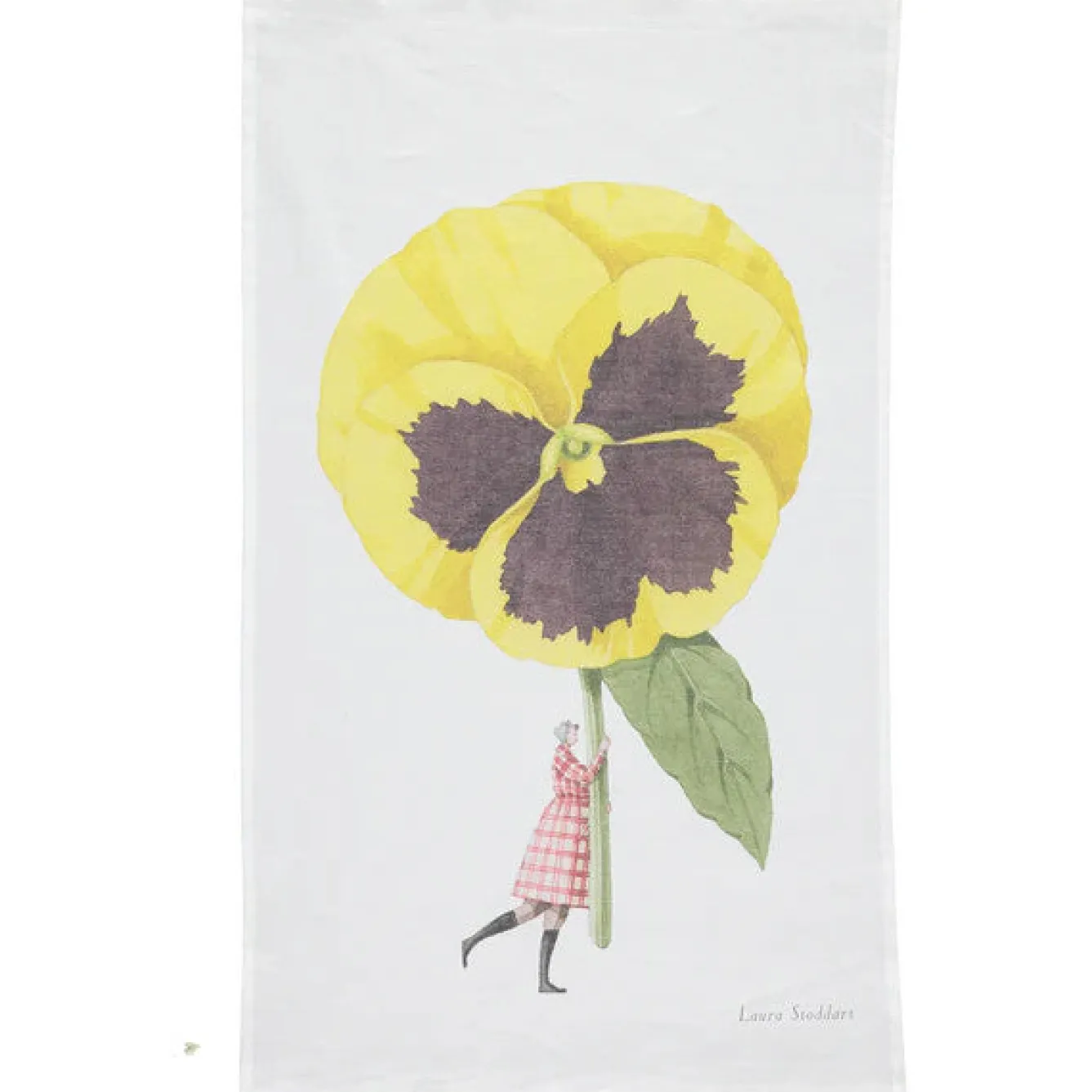Laura Stoddart In Bloom Pansy Linen Union Tea Towel- Tea|Tea Towels
