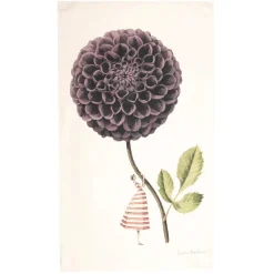 Laura Stoddart In Bloom Single Purple Dahlia Tea Towel- Tea|Tea Towels