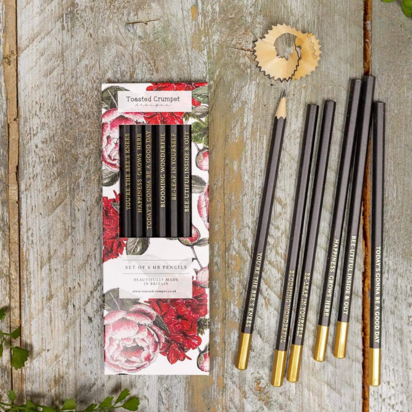 Toasted Crumpet In Full Bloom Set of 6 Pencils- Stationery