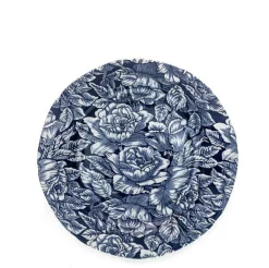 Burleigh Ink Blue Hibiscus Dinner Plate 10 1/2 in- Plates