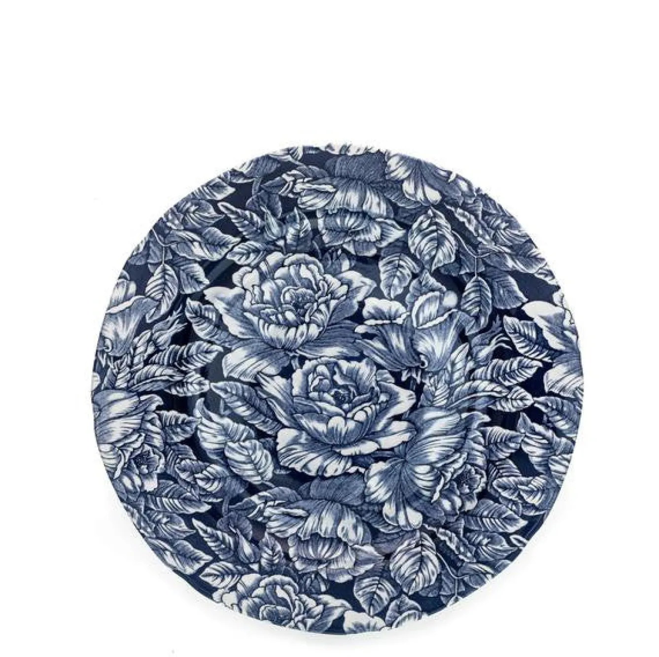 Burleigh Ink Blue Hibiscus Dinner Plate 10 1/2 in- Plates