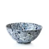 Burleigh Ink Blue Hibiscus Large Footed Bowl- Bowls & Dishes