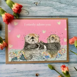 Jen Winnett I Otterly Adore You Otters Eco-Card- Valentine's Day|Greeting Cards