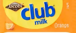 Tea & Biscuits Jacob's Club Milk Orange Chocolate Biscuit Bars 5 pack- Biscuits