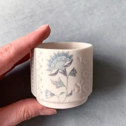 Alex Allday Jasmine Ceramic Small Footed Tea Light Holder- Tea|Home Fragrance