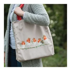 Wrendale Designs Jolly Robins Canvas Tote Bag- Christmas|Pets