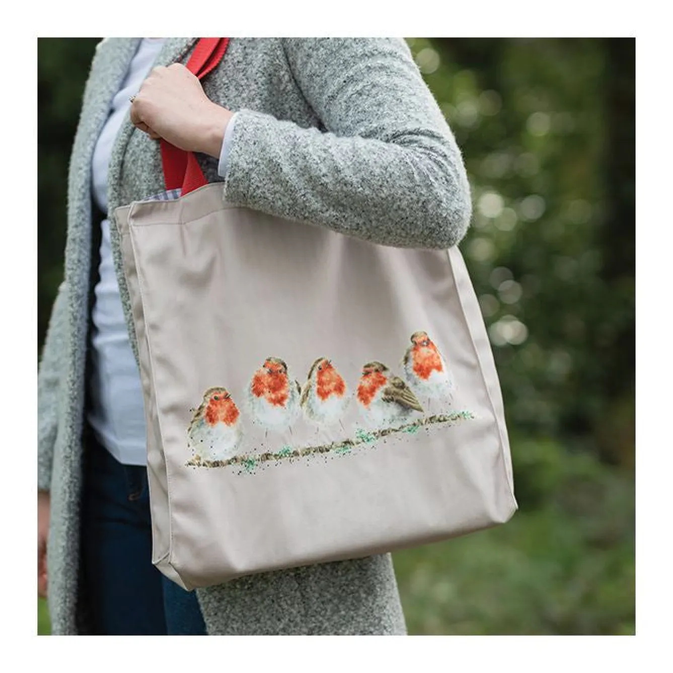 Wrendale Designs Jolly Robins Canvas Tote Bag- Christmas|Pets