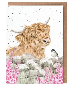 Wrendale Designs 'Just for Moo' Highland Cow Greetings Card- Greeting Cards