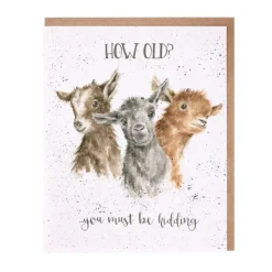 Wrendale Designs 'Just Kidding!' Goat Greetings Card- Greeting Cards