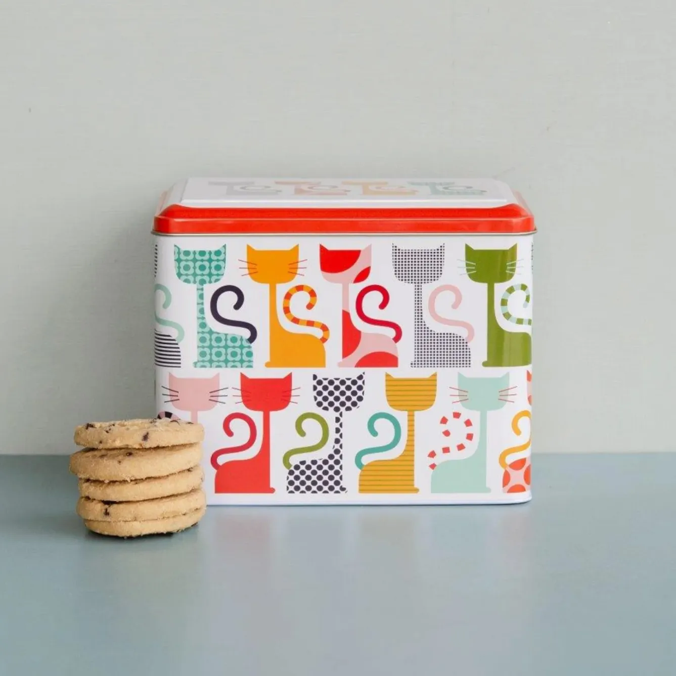 Elite Tins Kate Rhees Cats Large Hinged Caddy- Storage Caddies|Storage