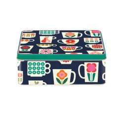 Elite Tins Kate Rhees Teacup Deep Rectangular Tin- Storage