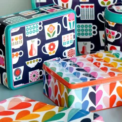 Elite Tins Kate Rhees Teacup Deep Rectangular Tin- Storage
