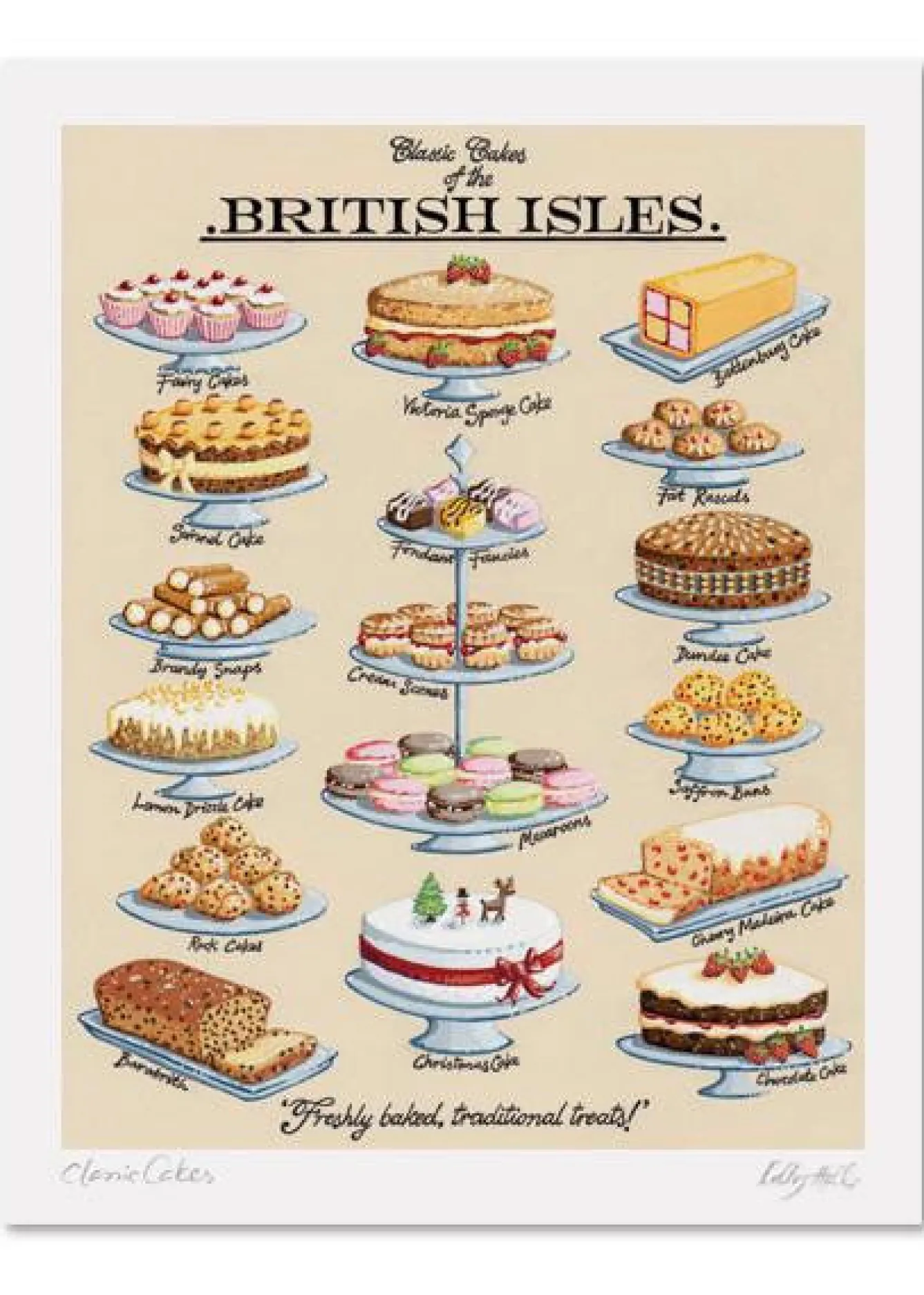 Kelly Hall Designs Kelly Hall Classic Cakes Print- Art