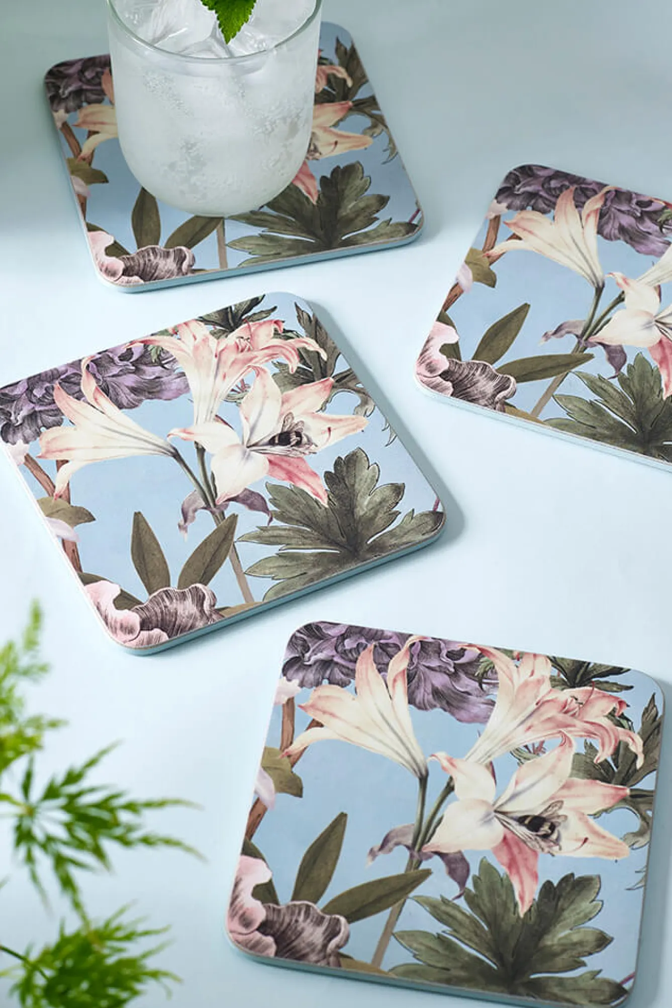 Kew Gardens Bee Floral Coasters (Set of 4)- Coasters