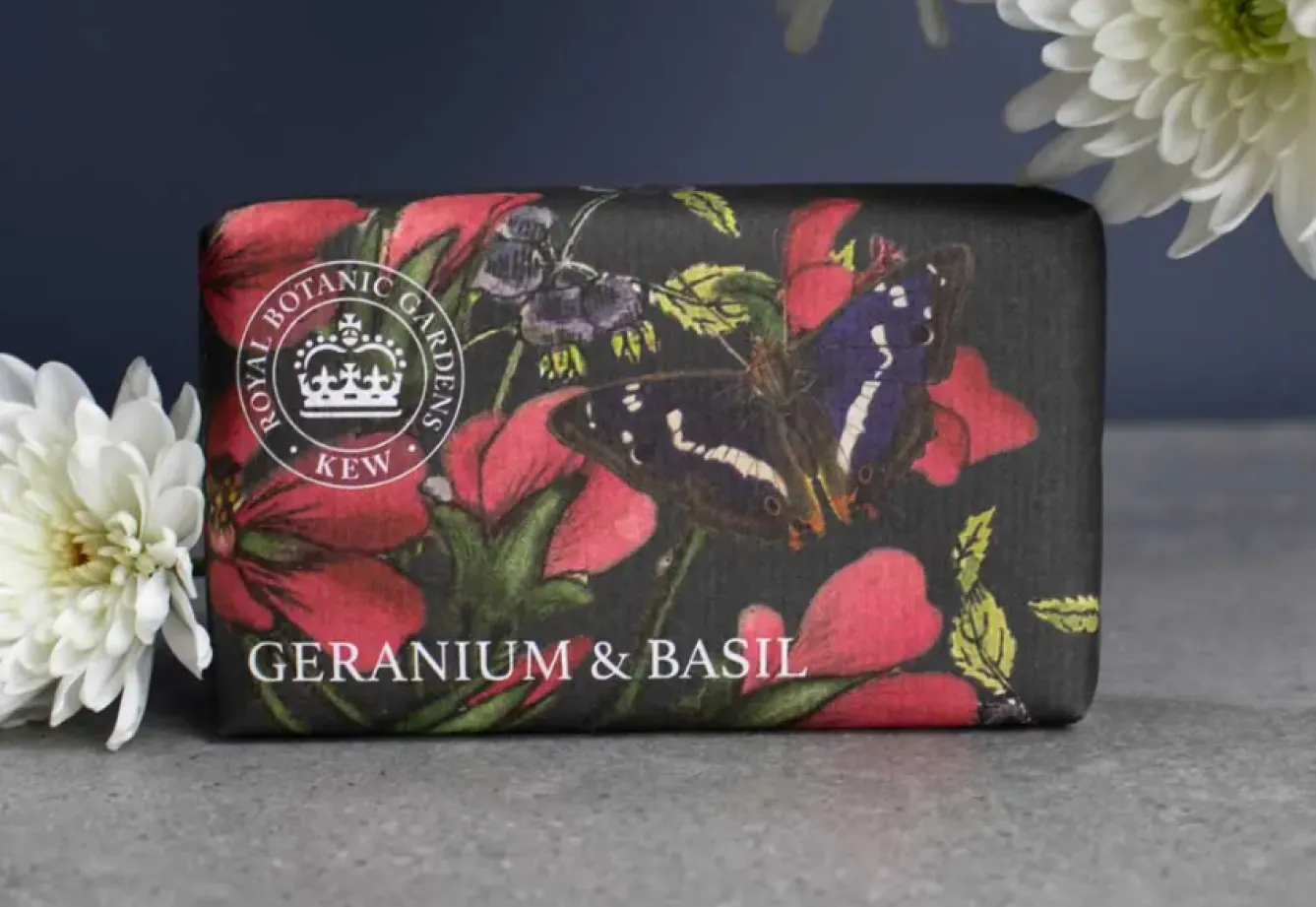 English Soap Company Kew Gardens Geranium & Basil Soap- Soaps & Lotions