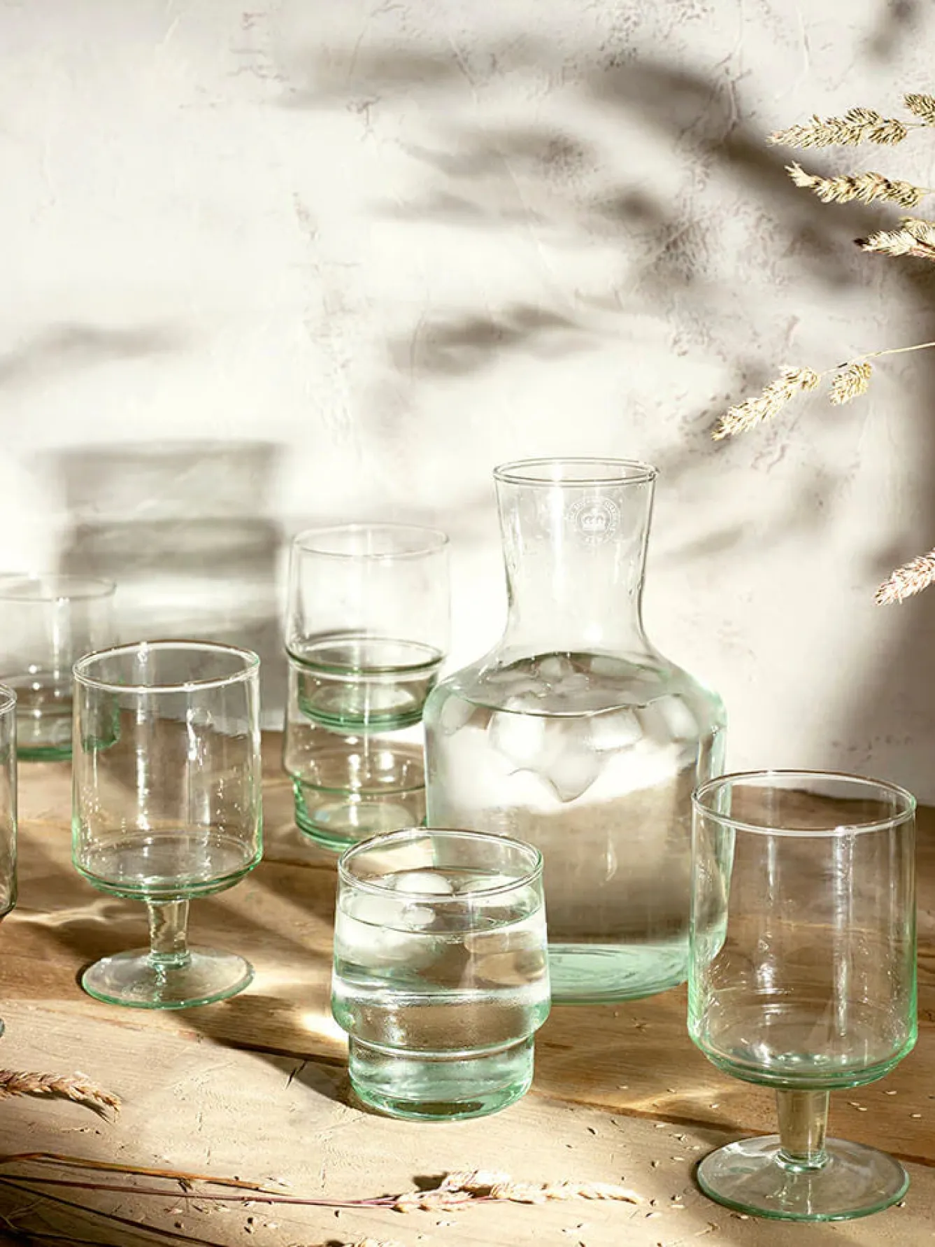 Kew Gardens Living Gardens Recycled Carafe with Etched Logo- Glassware