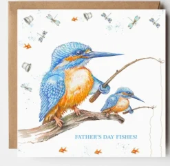 West Country Designs Kingfisher Fishes Father's Day Card- Father's Day|Greeting Cards